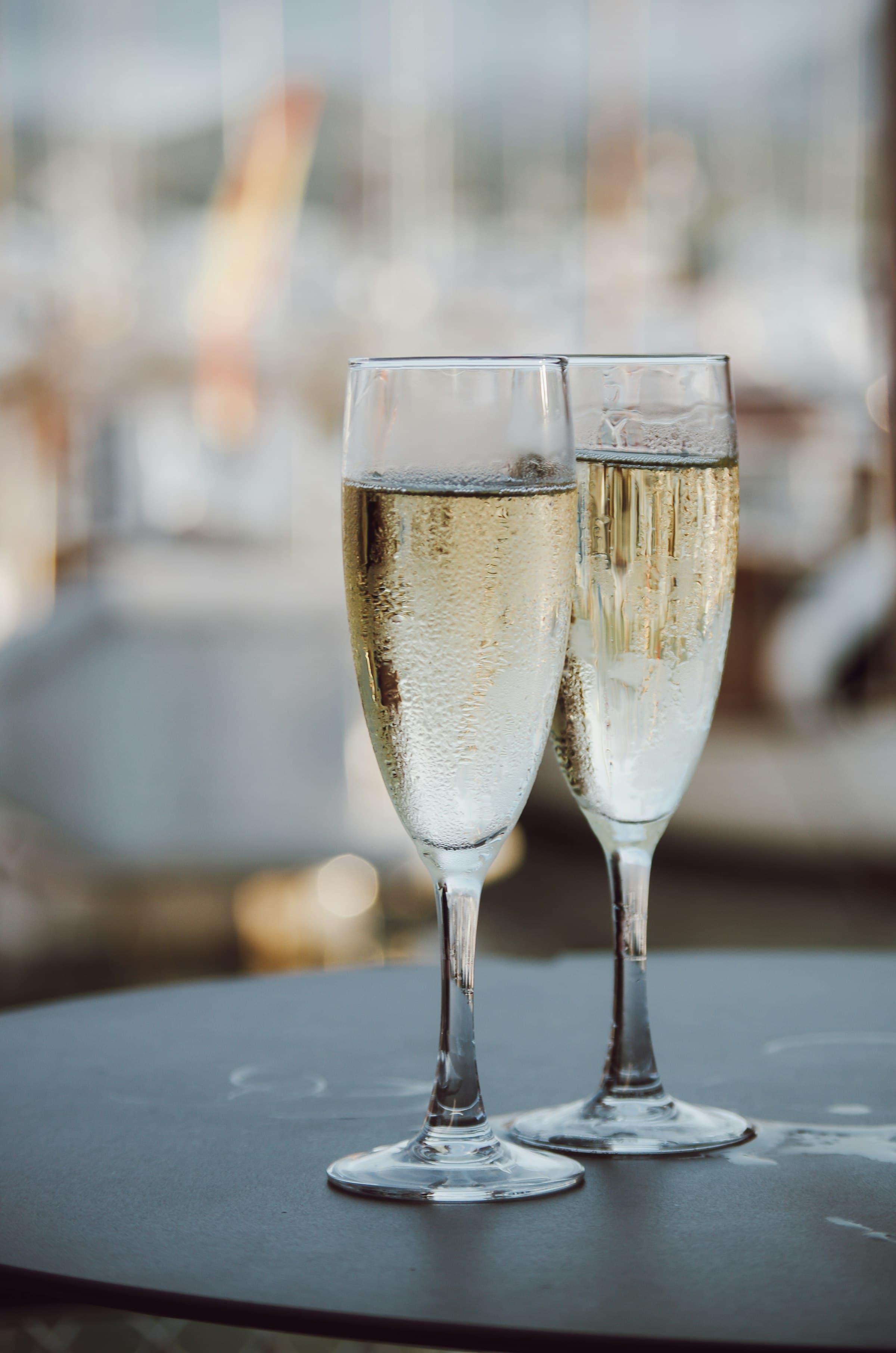A champagne toast on a private terrace